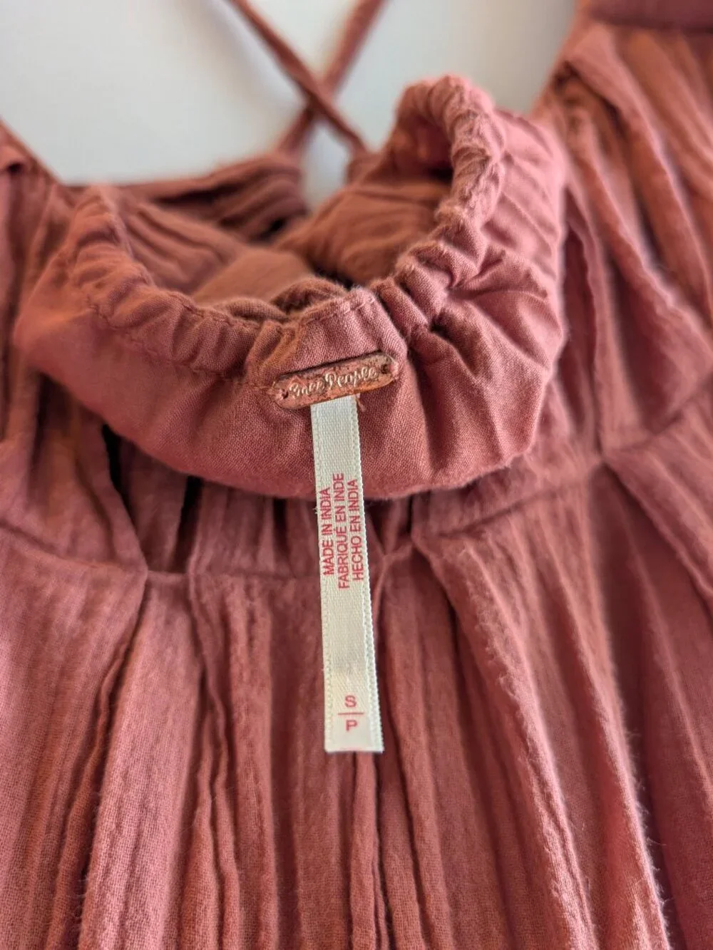 Free People Linen Baby Doll Dress Size Small *lined with pockets* - Picture 2 of 4